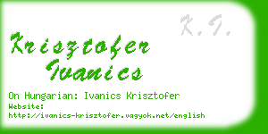 krisztofer ivanics business card